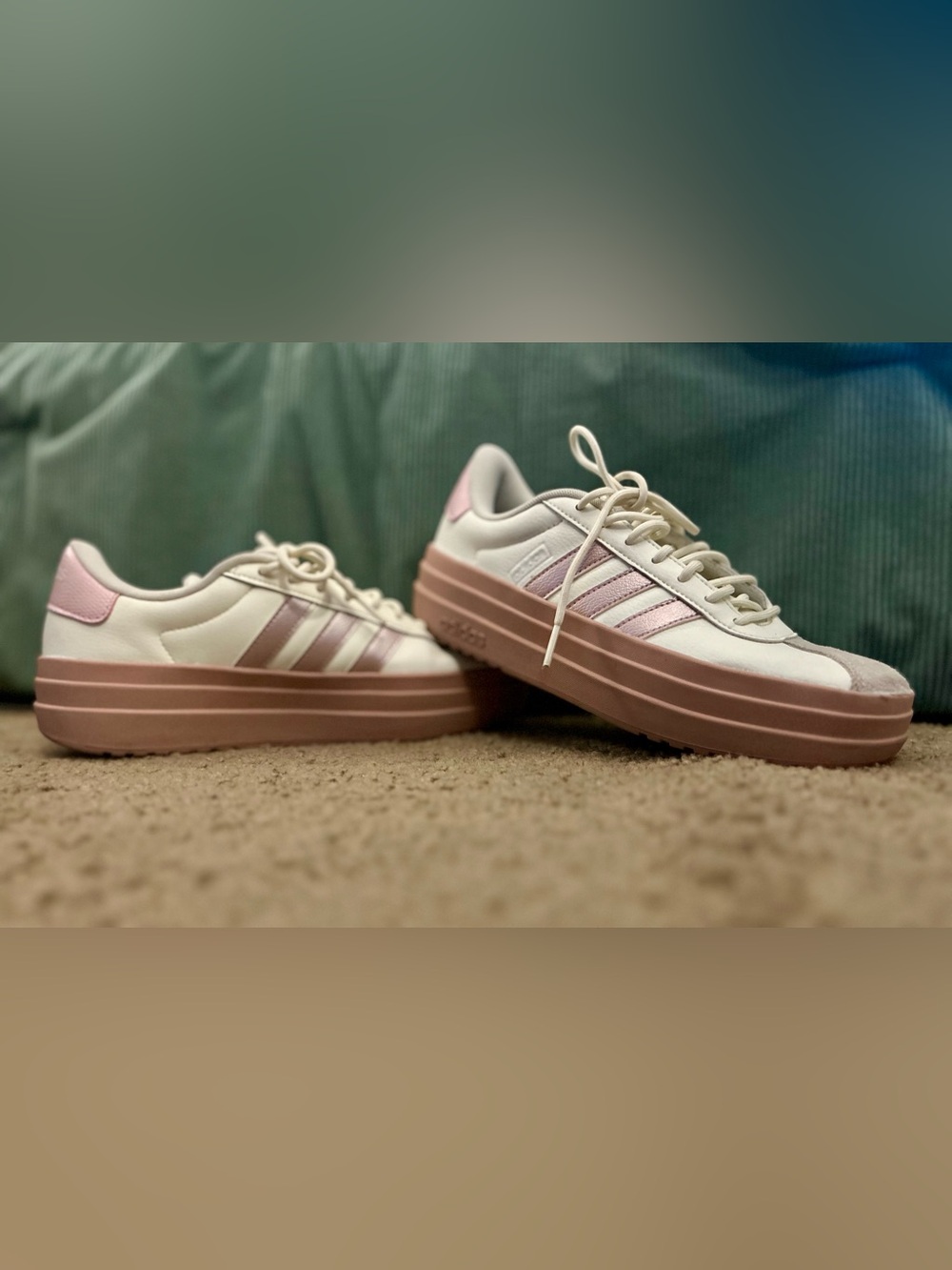 adidas Platform Sneakers in Pink and White